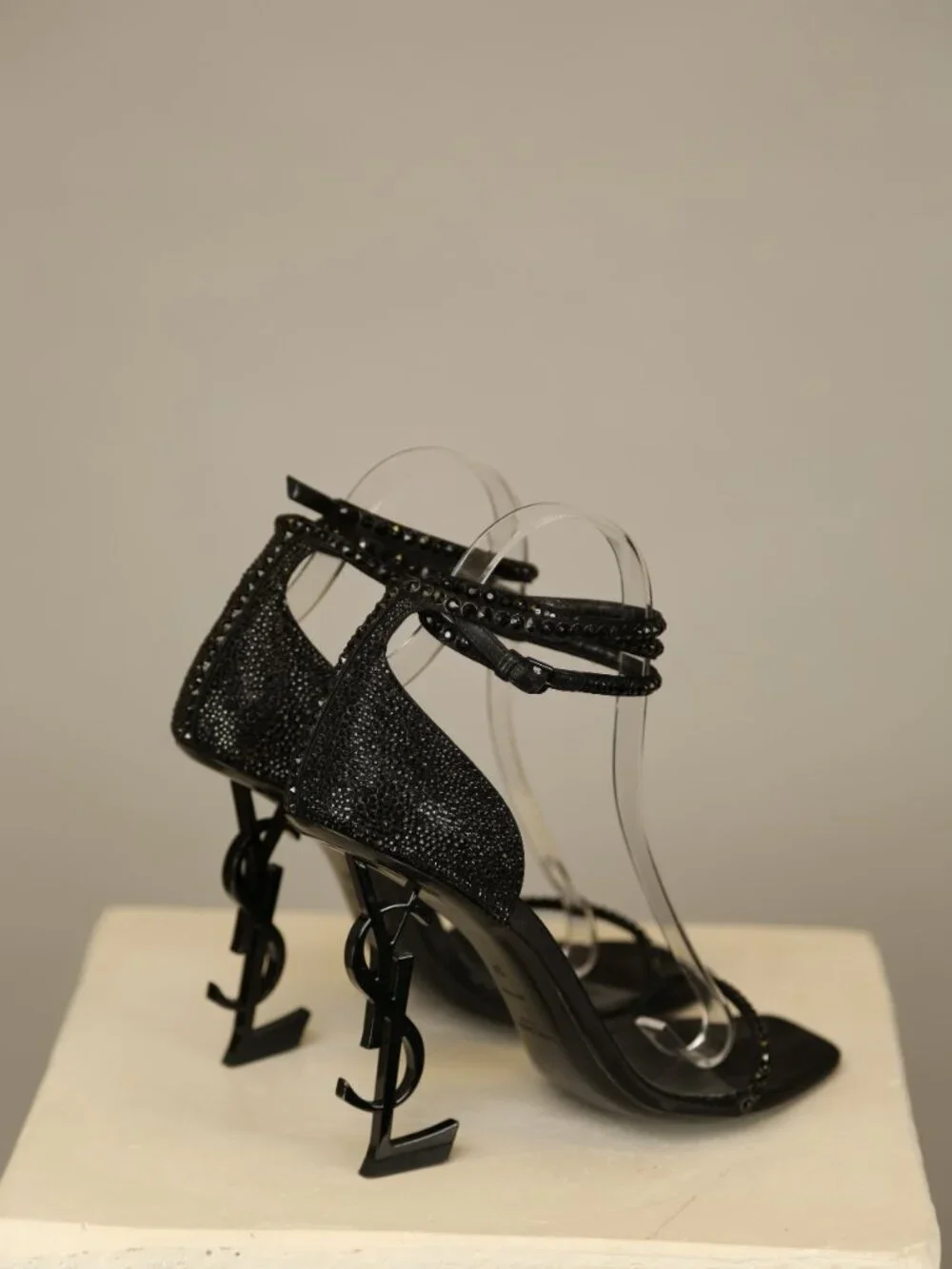 YVES SAINT LAURENT "Opyum" Swarovski Crystal Sandals - Picture 7 of 12